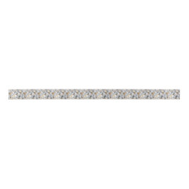 Lazo De Raso Silver & Gold Mosaic Satin Ribbon