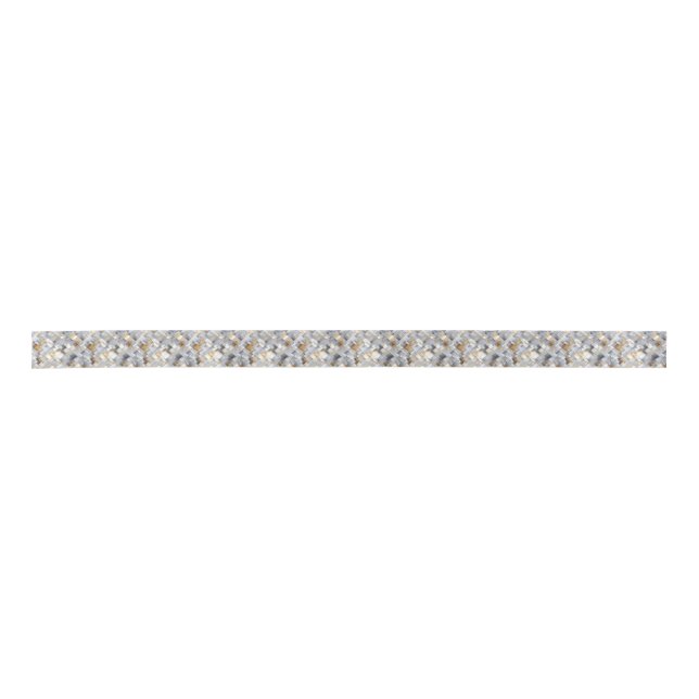 Lazo De Raso Silver & Gold Mosaic Satin Ribbon (Anverso)