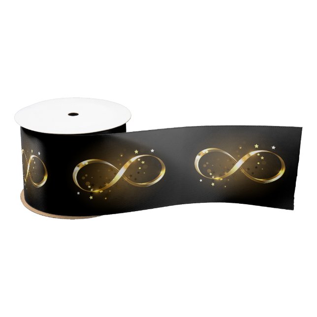 Lazo De Raso Símbolo de infinito dorado (Carrete)