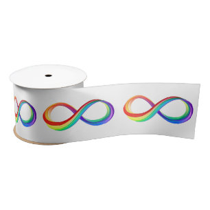 Lazo De Raso Símbolo infinito arcoiris en capas