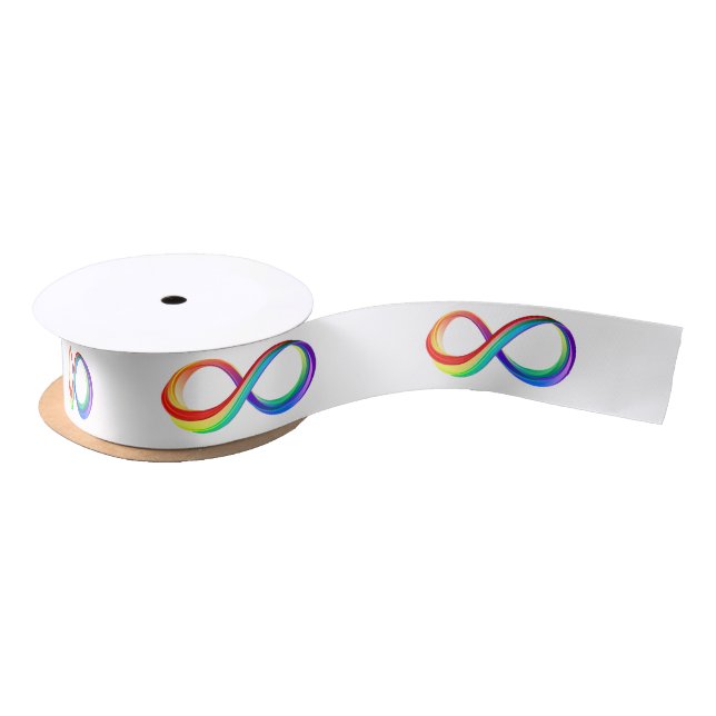 Lazo De Raso Símbolo infinito arcoiris en capas (Carrete)