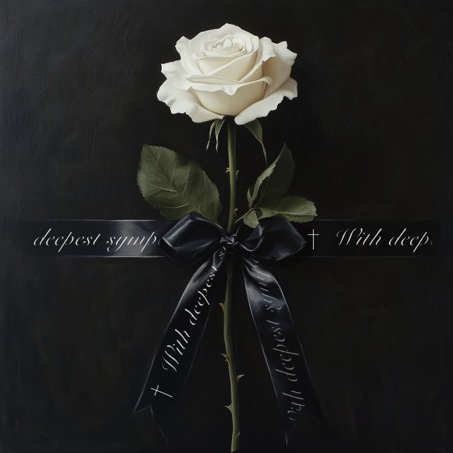Lazo De Raso Simpatizantes pérdida de elegantes letras en memor (Funeral supply)