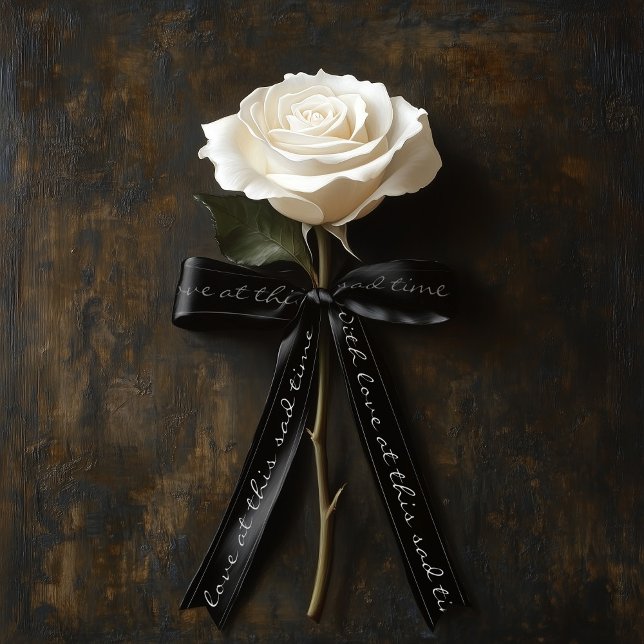 Lazo De Raso Simpatizantes pérdida de elegantes letras en memor (Funeral supply)