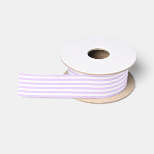 Lazo De Raso Simple Chic Patrón de Rayas Blancas Sobre Violeta