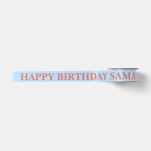 Lazo De Raso Simple deseo de cumpleaños en azul pastel