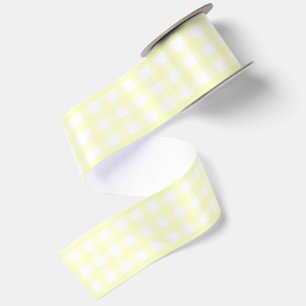 Lazo De Raso Simple Elegante Amarillo Pastel Cottagecore Gingha