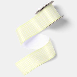 Lazo De Raso Simple Elegante Amarillo Pastel Cottagecore Gingha