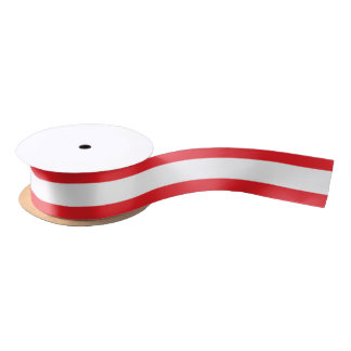 Lazo De Raso Simple Red and White Stripe