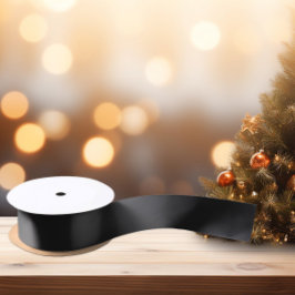 Lazo De Raso Sin tiempo - Cinta negra de satén de carbono oscur