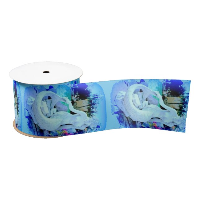 Lazo De Raso Sirena Blanca Sentada en Thunder_Cove (Carrete)