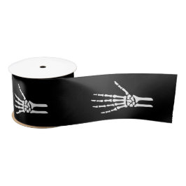 Lazo De Raso Skeleton Hand Bony Hand Silhouette Halloween Black