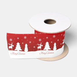 Lazo De Raso Snowman, reno de árbol de Navidad