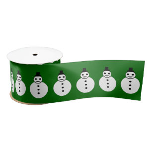Lazo De Raso Snowman Ribbon, Navidades sonrientes
