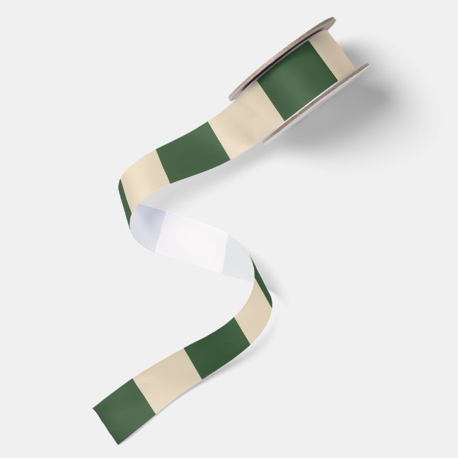 Lazo De Raso Sofisticada Vichy Verde y Crema (Reverso)