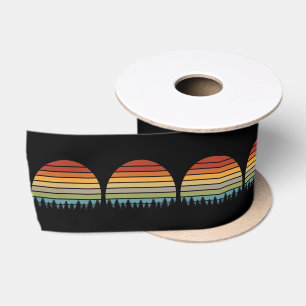 Lazo De Raso Sol rayado multicolor con los árboles Thunder_Cov