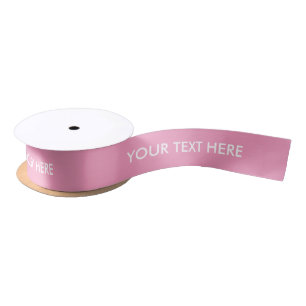 LAZO DE RASO SÓLIDO ROSADO DE LA MODA RIBBON_247. TEXTO BLANCO