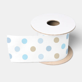 LAZO DE RASO SOMBRILLAS DE PUNTOS AZULES Y TAN POLKA