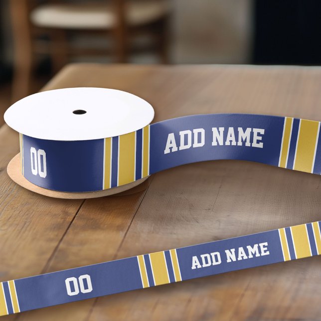 Lazo De Raso Sports Team Jersey con nombre y número personaliza (Custom Ribbon - add your personalized text)