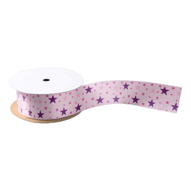 Lazo De Raso Stars pattern Pink (Carrete)