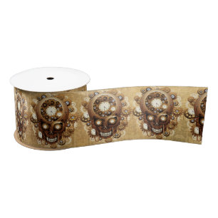 Lazo De Raso Steampunk Skull Estilo Gótico