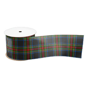 Lazo De Raso Stewart Stuart Black Clan Tartan Plaid