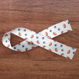 Lazo De Raso Strawberry Blueberry Pattern Berry Sweet White