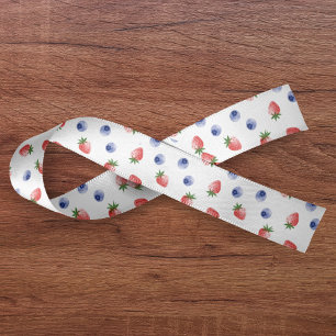 Lazo De Raso Strawberry Blueberry Pattern Berry Sweet White