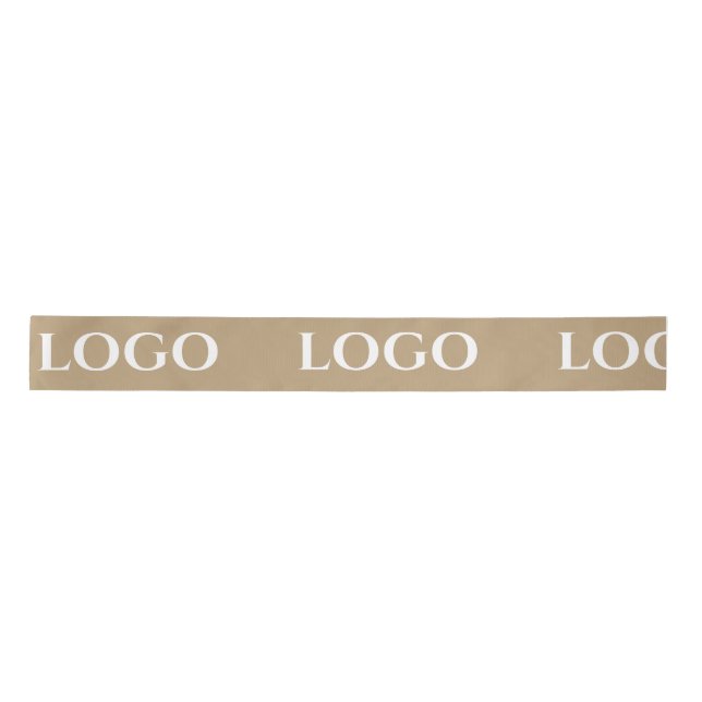LAZO DE RASO STYLISH MODERN CUSTOMIZED YOUR LOGO MINIMAL BEIGE (Anverso)