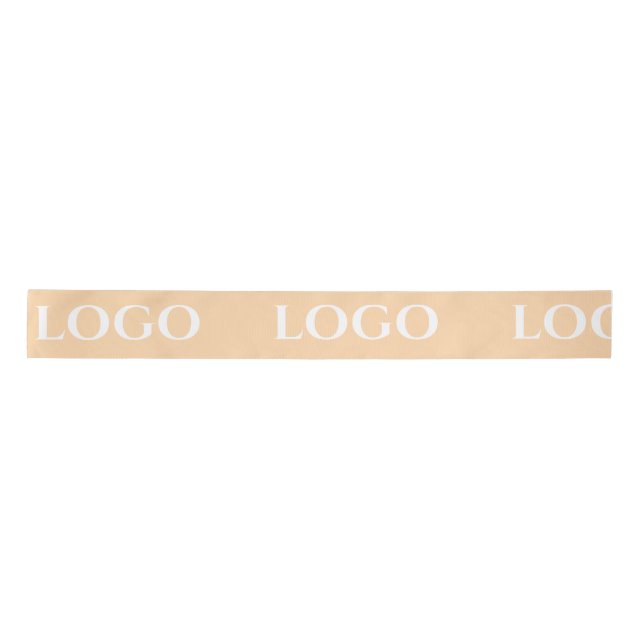 LAZO DE RASO STYLISH MODERN CUSTOMIZED YOUR LOGO MINIMAL BEIGE (Anverso)