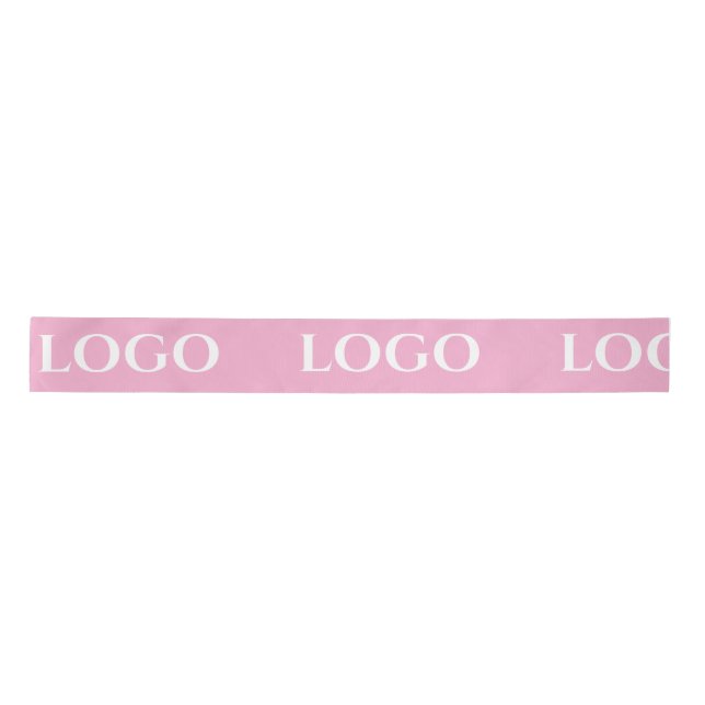 LAZO DE RASO STYLISH MODERN CUSTOMIZED YOUR LOGO MINIMAL PINK (Anverso)