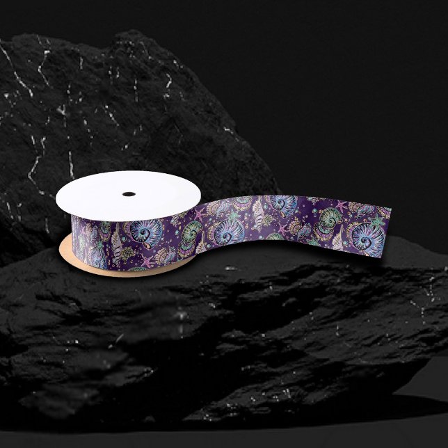 Lazo De Raso Subacuático Purple Luxe | Dark Pastel Gold Sea Lif (Subido por el creador)