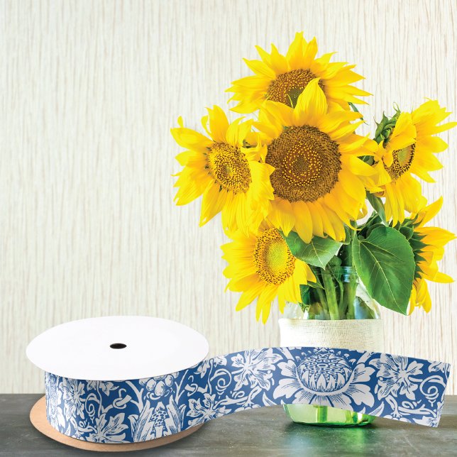 Lazo De Raso Sunflower Grapes Blue William Morris (Subido por el creador)