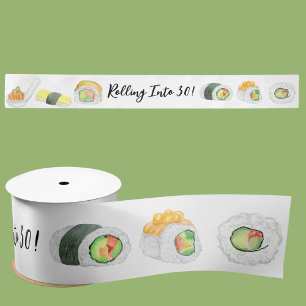 Lazo De Raso Sushi de acuarela y sashimi para cualquier edad