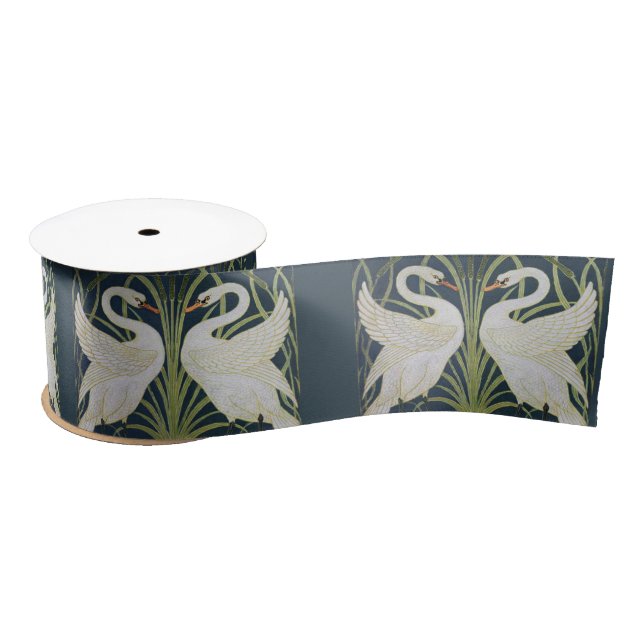 Lazo De Raso Swan Art Nouveau Dos Cisnes (Carrete)