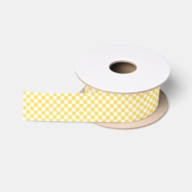 Lazo De Raso Tablero de ajedrez visual clásico amarillo (Carrete)