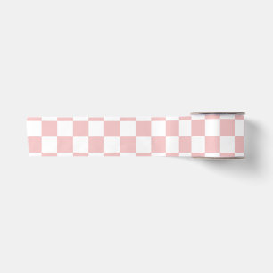 Lazo De Raso Tablero de damas rosa bebé minimalista