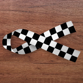 Lazo De Raso Tablero negro y blanco