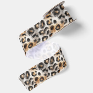 Lazo De Raso Tan Negro Leopardo Dorado Navidad