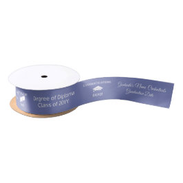 Lazo De Raso Tapa de Graduación Personalizada y Diploma Azul