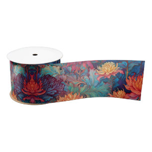 Lazo De Raso Tapiz floral de Dahlia