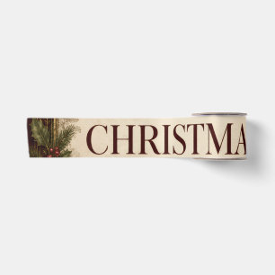 Lazo De Raso Tarjeta de Feliz Navidad Victoriana Vintage Elegan