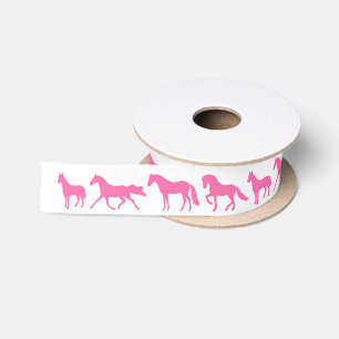 Lazo De Raso Tarta de cumpleaños de ponis y caballos rosados