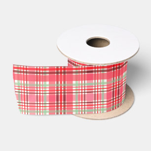 Lazo De Raso Tartan a cuadros rosa