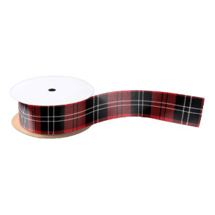 Lazo De Raso Tartán blanco rojo Tartán trenzado búfalo trendy