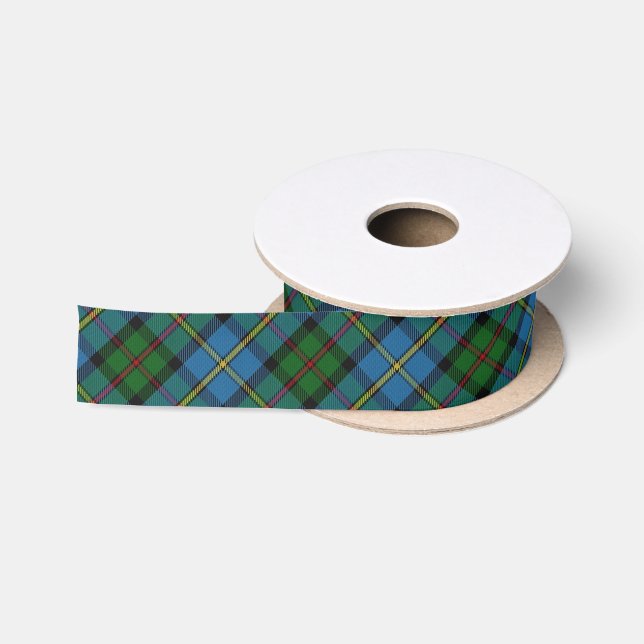 Lazo De Raso Tartán clásico del verde azul de MacLeod del clan (Carrete)