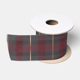Lazo De Raso Tartan de Cuadros Rojo Clásico y Gris