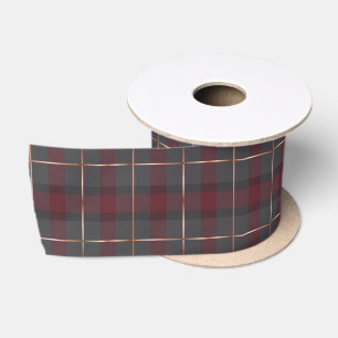 Lazo De Raso Tartan de Cuadros Rojo Clásico y Gris