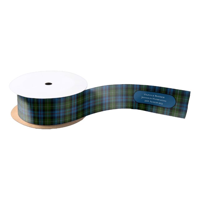 LAZO DE RASO TARTAN HANDFASTING RIBBON NOMBRES PERSONALIZADOS F (Carrete)