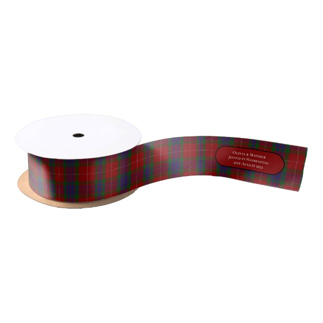 LAZO DE RASO TARTAN HANDFASTING RIBBON NOMBRES PERSONALIZADOS F (Carrete)