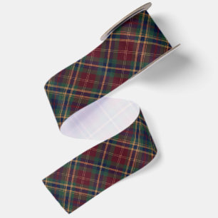 Lazo De Raso Tartan Plaid Clásico de Borgoña Rústico